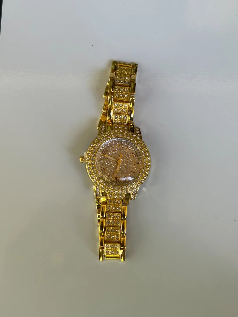 Gold Crystal-Accented Women's Bracelet Watch
